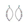 Sohi Rhinestone Crescent Drop Earrings In Silver