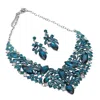 Sohi Rhinestones Jewellery Set In Blue
