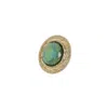 Sohi Riverie Opulence Statement Ring In Green