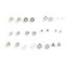 Sohi Set Of 12 Multicoloured Gold-plated Contemporary Studs Earrings In Multi