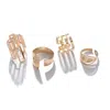 Sohi Set Of 4 Gold-plated Designer Finger Ring In Gold