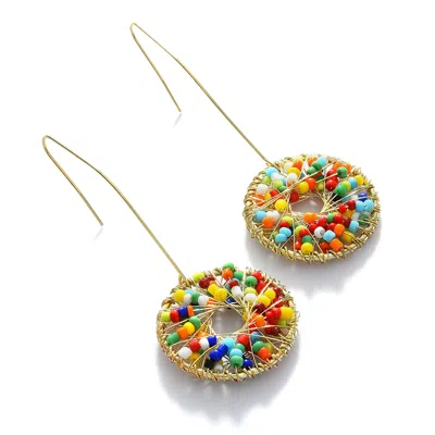 Sohi Silver Plated Beaded Drop Earring In Multi