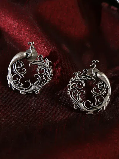 Sohi Silver-plated Contemporary Studs In Red