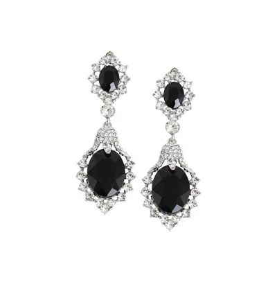 Sohi Silver-plated Drop Earrings In Black