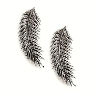 Sohi Silver-plated Feather Earrings