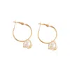 Sohi Snowball Drop Earrings In Brown
