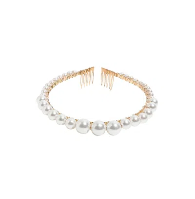 Sohi Snowball Hairband In White