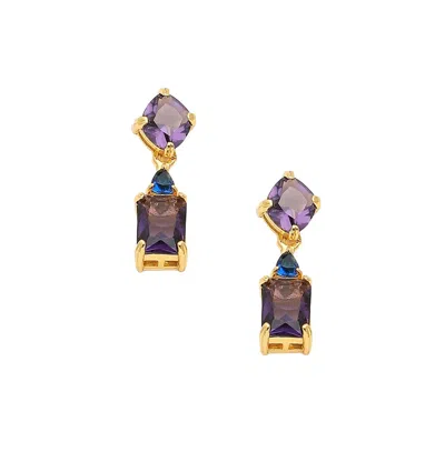 Sohi Sovereign Drop Earrings In Purple