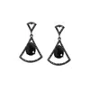 Sohi Stone Bow Drop Earrings In Black