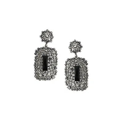 Sohi Stone Intricate Cluster Geometric Drop Earrings
