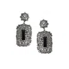 Sohi Stone Intricate Cluster Geometric Drop Earrings In Brown