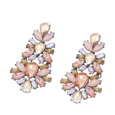 Sohi Stones Drop Earring In Pink