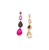 Sohi Teardrop Stone Drop Earrings In Gold