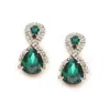 Sohi Teardrop Stone Drop Earrings In Green