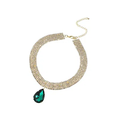 Sohi Teardrop Stone Statement Necklace