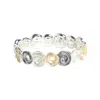 Sohi Textured Rose Bracelet In Metallic