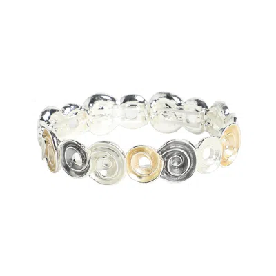 Sohi Textured Rose Bracelet In Metallic