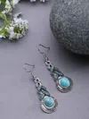 Sohi Twist Drop Earrings In Blue