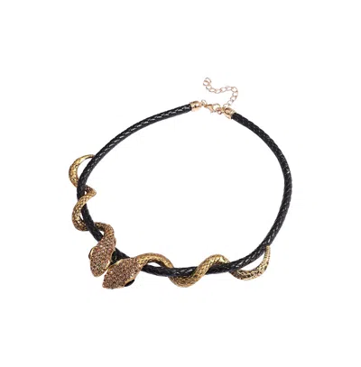 Sohi Twisted Snake Necklace In Gold