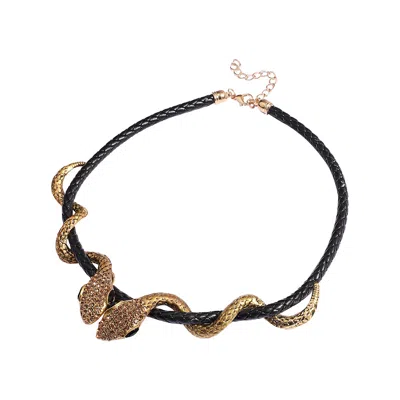 Sohi Twisted Snake Necklace In Black