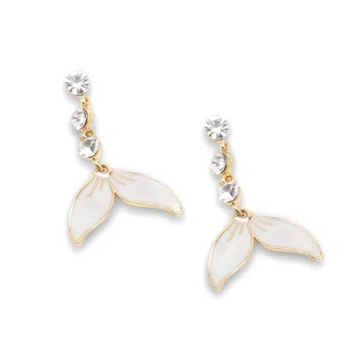 Sohi White Color Gold Plated Party Designer Stone Drop Earring For Women's