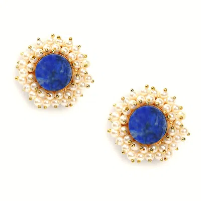 Sohi White Contemporary Studs Earrings In Multi