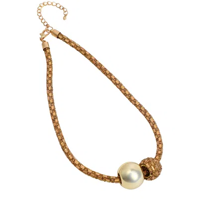 Sohi Women's Amber Gold The Mirror Collar Necklace
