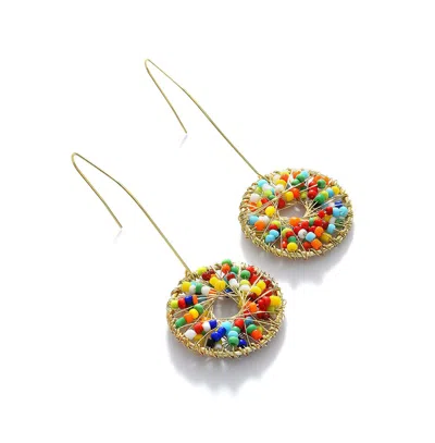 Sohi Women's Bead-cluster Drop Earrings In Gold