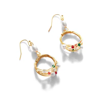Sohi Women's Bead-cluster Drop Earrings In Gold