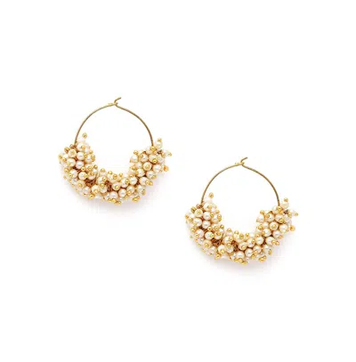 Sohi Women's Bead-cluster Hoop Earrings In Multi