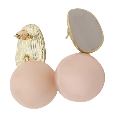 Sohi Women's Beige Circular Drop Earrings