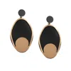 Sohi Women's Black Block Drop Earrings