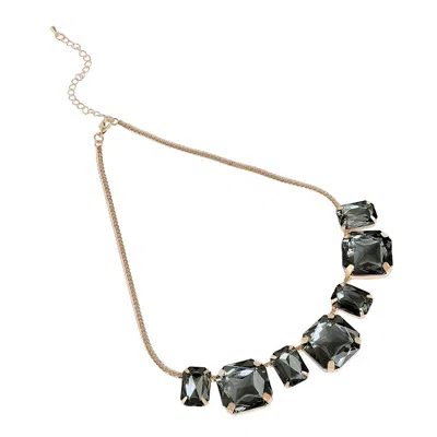 Sohi Women's Black Crystal Collar Necklace