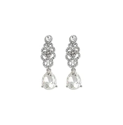 Sohi Women's Black Dazzling Drop Earrings