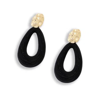 Sohi Women Black Drop Earrings