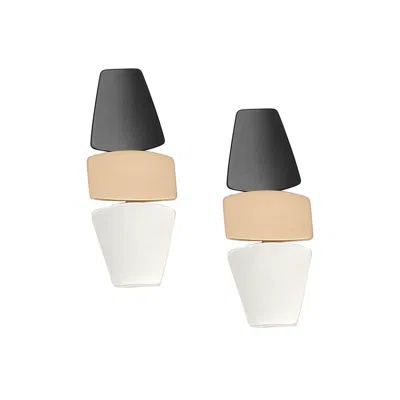 Sohi Women Black Drop Earrings In Gold