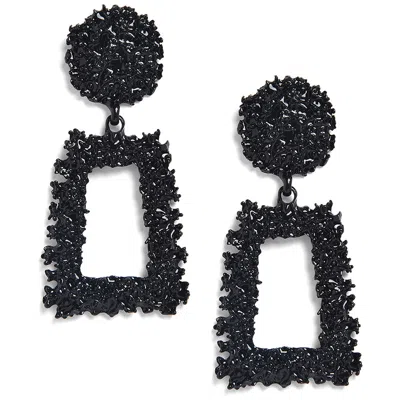 Sohi Women Black Drop Earrings