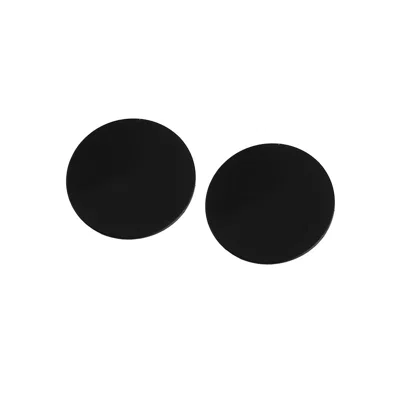 Sohi Women's Black Minimal Circular Stud Earrings