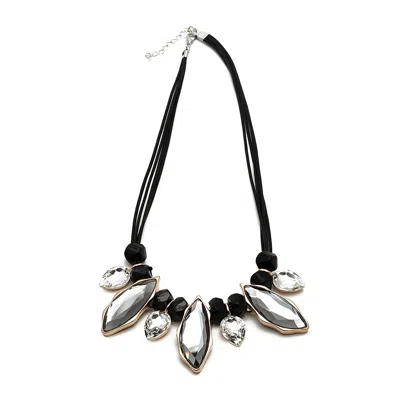 Sohi Women's Black Mirror Statement Necklace