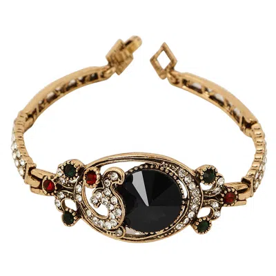 Sohi Women's Black Stone Statement Bracelet
