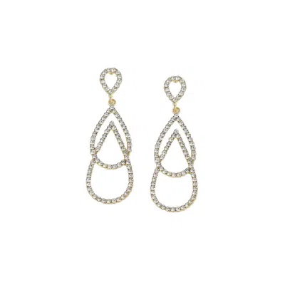 Sohi Women's Black Teardrop Drop Earrings