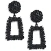 Sohi Black Raffia Designer Earrings In Black