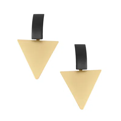 Sohi Women's Black Triangle Drop Earrings