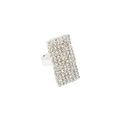 Sohi Women's Gold Bling Bar Statement Ring In Silver