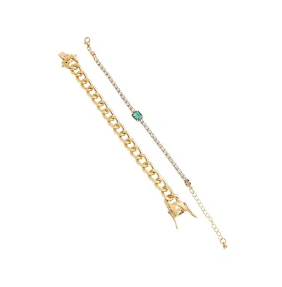 Sohi Women's Bling Chain-link Multi-layered Bracelet In Gold