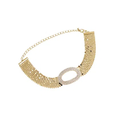 Sohi Women's Bling Choker Necklace In Gold