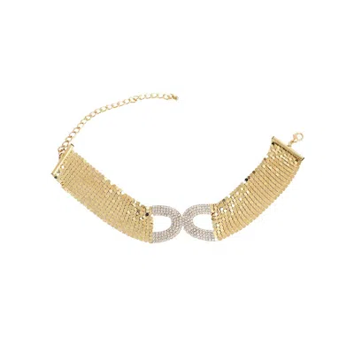 Sohi Women's Bling Choker Necklace In Gold