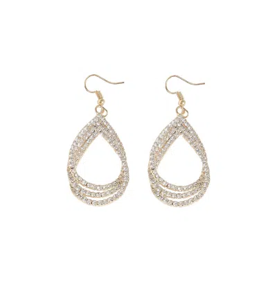 Sohi Women's Bling Drop Earrings In Silver