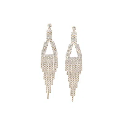 Sohi Women's Bling Drop Earrings In Silver