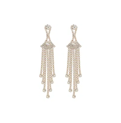 Sohi Women's Bling Drop Earrings In Silver